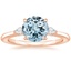 14K Rose Gold Aria Perfect Fit Three Stone Diamond Ring, smalltop view