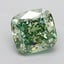 3.01 Ct. Fancy Vivid Green Cushion Lab Grown Diamond