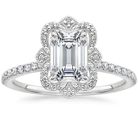 Platinum Reina Diamond Ring with Luxe Ballad Diamond Ring (1/4 ct. tw.)