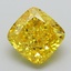 2.72 Ct. Fancy Vivid Yellow Cushion Lab Grown Diamond