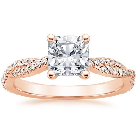 14K Rose Gold Petite Luxe Twisted Vine Bridal Set (1/2 ct. tw.)