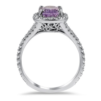 Custom Lavender Sapphire Halo Ring