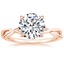14K Rose Gold Alya Twist Solitaire Ring, smalltop view