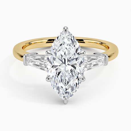 Mixed Metal Symphony Three Stone Diamond Ring