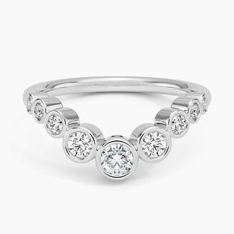 Uma Contour Bezel Diamond Ring in Platinum