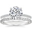 18K White Gold Delicate Shared Prong Diamond Ring with Petite Shared Prong Eternity Diamond Ring (1/2 ct. tw.)