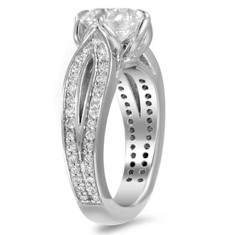 Custom Rounded Split Shank Diamond Ring