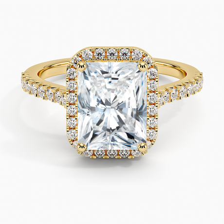 18K Yellow Gold Adorned Odessa Halo Diamond Ring
