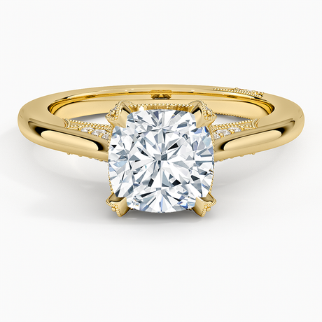 Cathedral Shoulder Diamond Accented Prong Setting