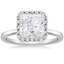 18K White Gold Vienna Halo Diamond Ring, smalltop view