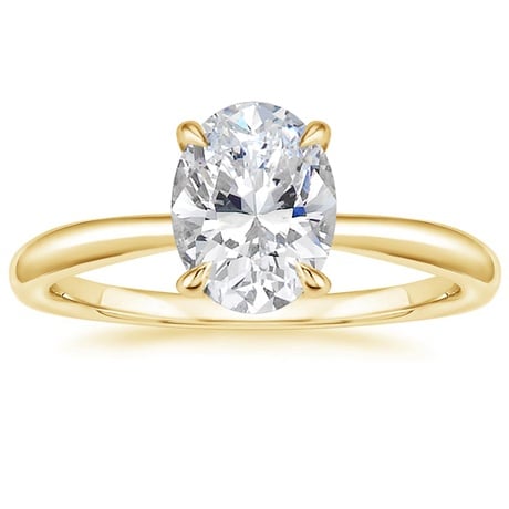 18K Yellow Gold Freesia Ring with Curved Versailles Diamond Ring