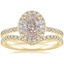 18K Yellow Gold Luxe Ballad Halo Diamond Ring (1/3 ct. tw.) with Flair Diamond Ring (1/6 ct. tw.)