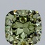 3.03 Ct. Fancy Vivid Green Cushion Lab Grown Diamond