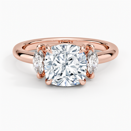 14K Rose Gold Sasha Three Stone Marquise Diamond Ring (1/3 ct. tw.)