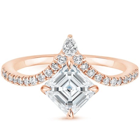 14K Rose Gold Nouveau Diamond Bridal Set