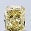1.07 Ct. Fancy Vivid Yellow Cushion Lab Grown Diamond