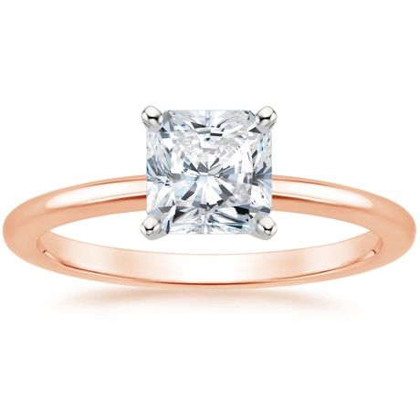 14K Rose Gold Four-Prong Petite Comfort Fit Bridal Set