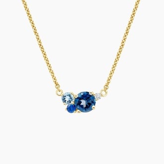 Blue Gemstone and Diamond Pendant