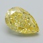 6.04 Ct. Fancy Vivid Yellow Pear Lab Grown Diamond