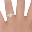 18K Yellow Gold Valentina Diamond Ring, smallzoomed in top view on a hand