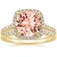 18KY Morganite Odessa Diamond Ring (1/5 ct. tw.) with Sonora Diamond Ring (1/8 ct. tw.), smalltop view
