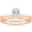 14K Rose Gold Melinda Ring with Petite Quattro Wedding Ring