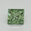 1.12 Ct. Fancy Vivid Green Princess Lab Grown Diamond