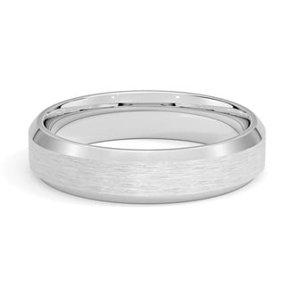 Beveled Edge Matte 5mm Wedding Ring