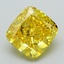 2.51 Ct. Fancy Vivid Yellow Cushion Lab Grown Diamond