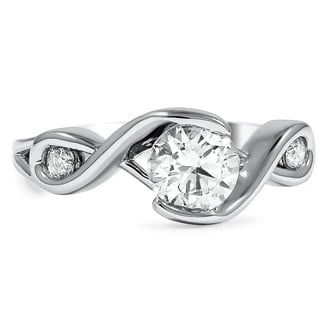 Custom Asymmetric Modern Diamond Ring