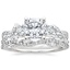 Platinum Three Stone Luxe Willow Diamond Ring with Luxe Winding Willow Diamond Ring