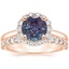 14K Rose Gold Lotus Flower Diamond Ring (1/3 ct. tw.) with Shared Prong Diamond Ring (2/5 ct. tw.)
