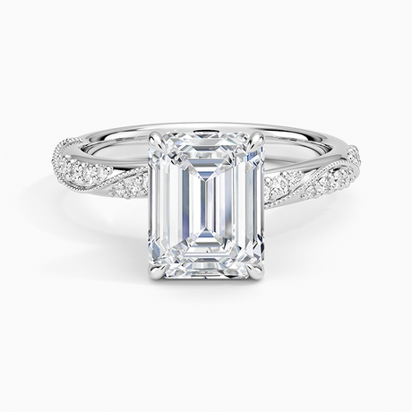 Platinum Camellia Hidden Accent 2.5mm Diamond Ring