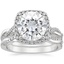18KW Moissanite Petite Twisted Vine Halo Diamond Bridal Set (1/3 ct. tw.), smalltop view