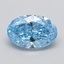 0.49 Ct. Fancy Vivid  Blue Oval Lab Grown Diamond