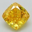 3.02 Ct. Fancy Vivid Yellow Cushion Lab Grown Diamond