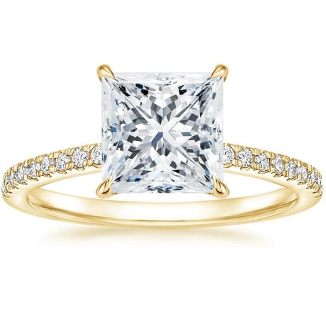 18K Yellow Gold Petite Demi Diamond Ring with Ballad Diamond Ring