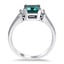 Geometric Emerald Three Stone Ring, smallside view