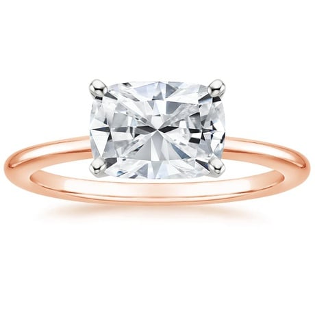 14K Rose Gold Horizontal Petite Comfort Fit Solitaire Ring