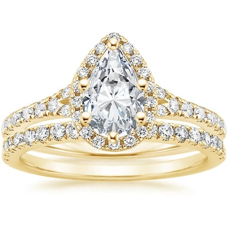 18K Yellow Gold Joy Diamond Ring (1/3 ct. tw.) with Bliss Diamond Ring (1/5 ct. tw.)