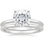 18KW Moissanite Four-Prong Petite Comfort Fit Bridal Set, smalltop view