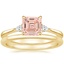 18K Yellow Gold Aria Diamond Ring with Petite Comfort Fit Wedding Ring