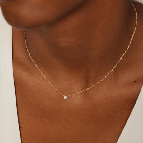 Heart Lab Diamond Bezel Solitaire Pendant (1/10 ct. tw.)