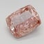 4.91 Ct. Fancy Vivid Brownish Pink Cushion Lab Grown Diamond