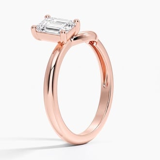 Emerald Lab Diamond Toi Et Moi Nesting Ring (1 ct. tw.) in 14K Rose Gold