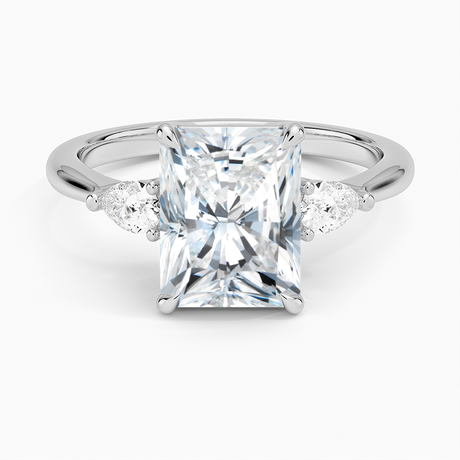 18K White Gold Petite Opera Three Stone Diamond Ring (1/4 ct. tw.)