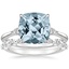 18KW Aquamarine Aria Diamond Ring (1/10 ct. tw.) with Versailles Diamond Ring (3/8 ct. tw.), smalltop view