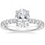 18K White Gold Olympia Three-Quarter Coverage Diamond Ring, smalltop view