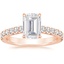 14K Rose Gold Sienna Half Coverage Diamond Ring, smalltop view