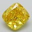 2.51 Ct. Fancy Vivid Yellow Cushion Lab Grown Diamond